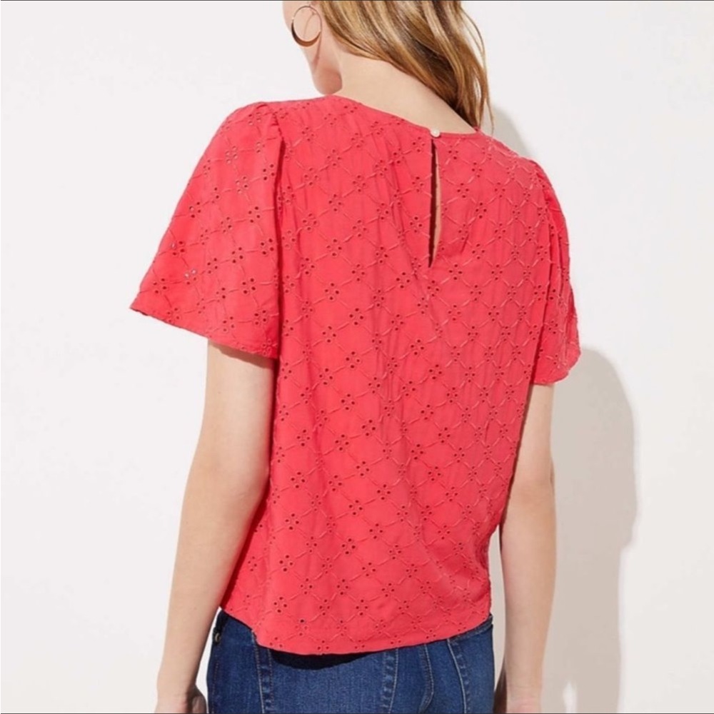 *🎉HOST PICK🎉* NWT LOFT Eyelet Cropped Top Size Medium Petite - Picture 3 of 10